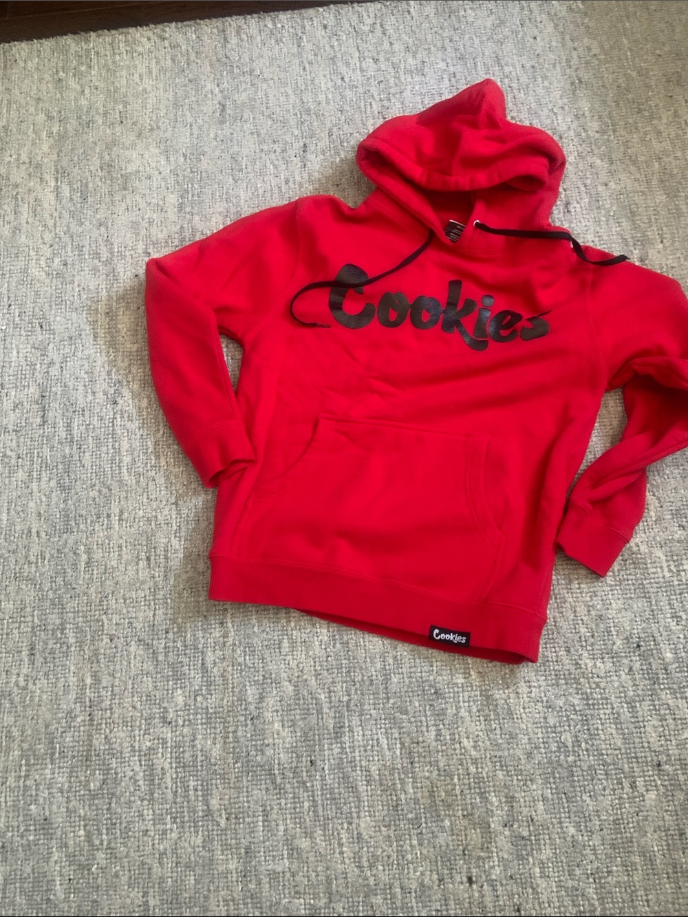 Cookies Red Pullover Hoodie - Men's Cozy Logo Sweatshirt